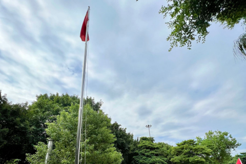 福州科技馆举行升旗仪式 庆祝中华人民共和国成立73周年